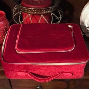 Estee Lauder Rich Red Velvet Cosmetic Case